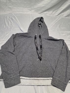 Calvin Klein Women's Gray Hooded Croptop Sweatshirt